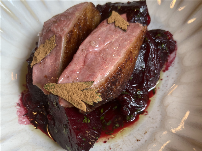 duck with beetroot